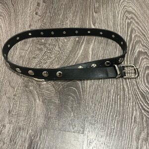 Black silver disc studded belt